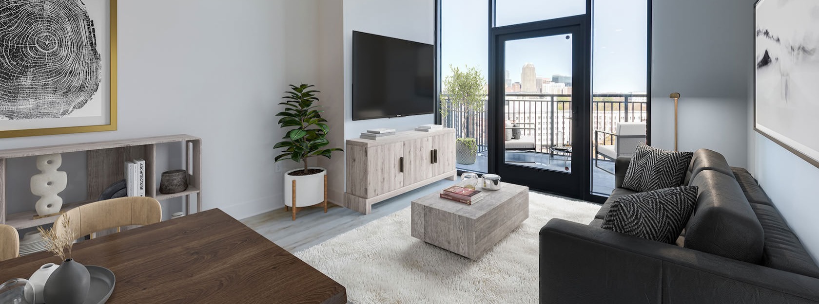 living room access to private balcony