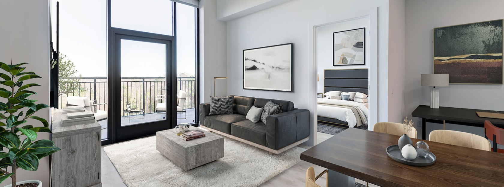 spacious living room filled with natural lighting