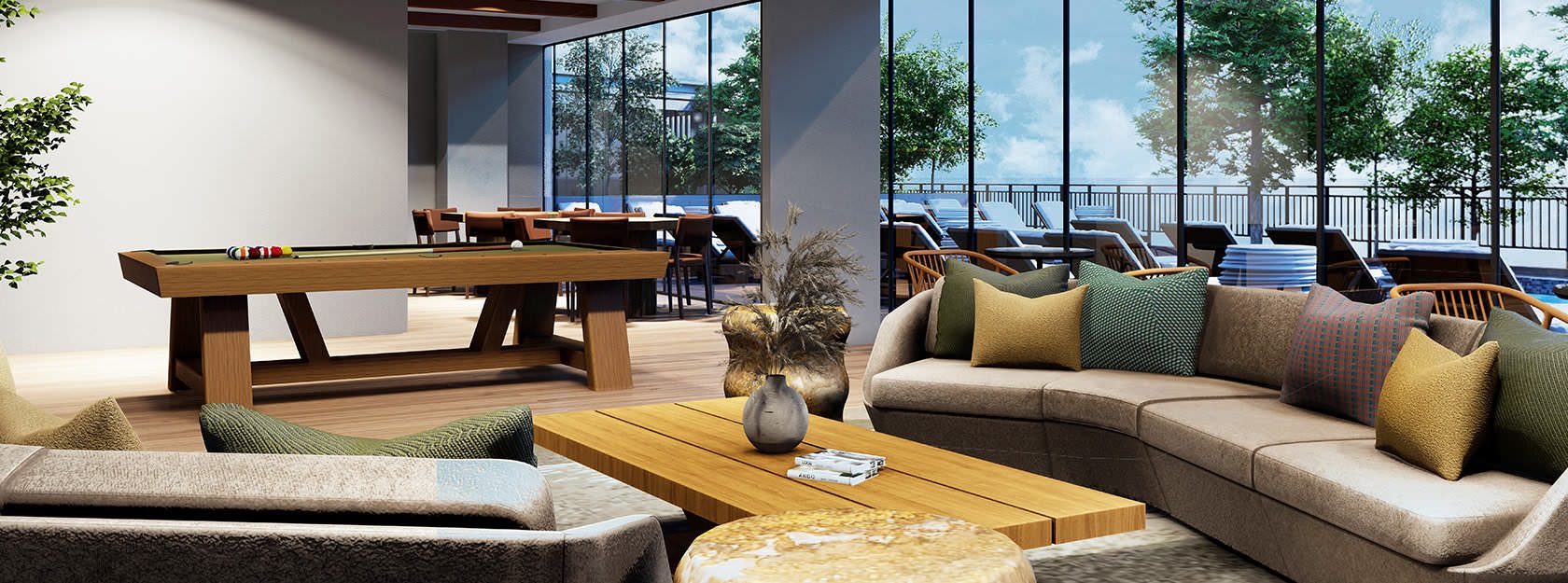 sitting area in amenity lounge