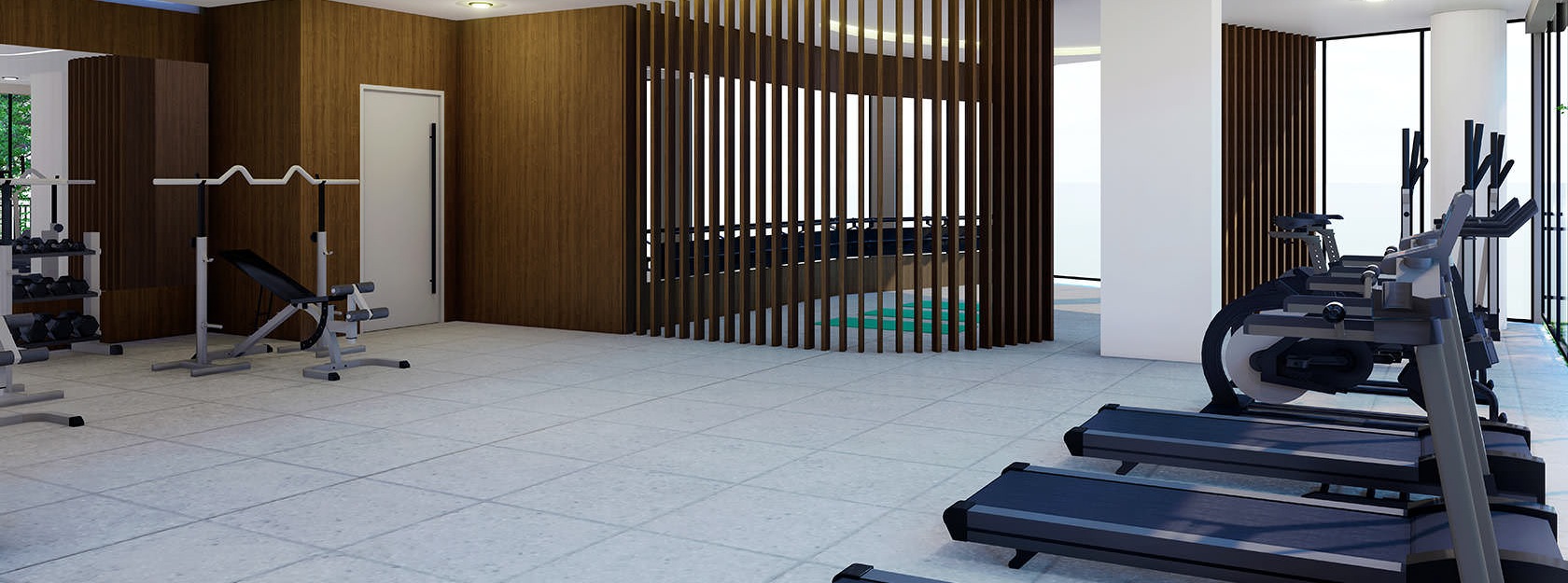second story gym with yoga studio